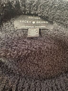 Lucky Brand Black Sherpa Style Sweater - Plush Fleece - Size SP